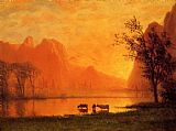 Albert Bierstadt Wall Art - Sundown at Yosemite